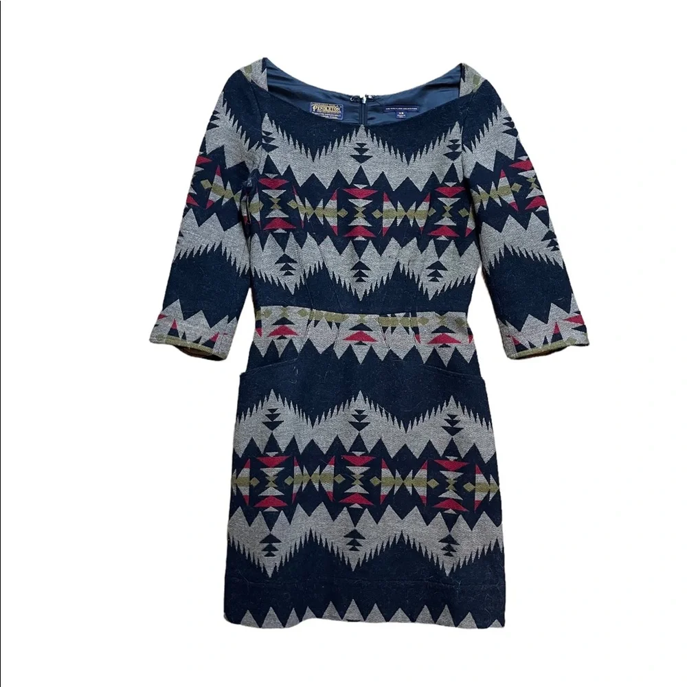 Pendleton | Wool Three Quarter Sleeve Cocktail Mini Dress